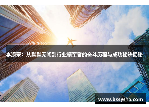 李添荣：从默默无闻到行业领军者的奋斗历程与成功秘诀揭秘